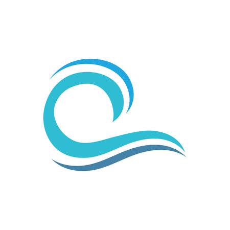 Wave logo. Graphic symbols of ocean or flowing sea water stylized for business identity vector. Illustration water wave logo for business emblem companyのイラスト素材