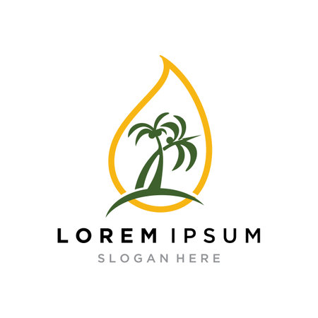 Palm Oil logo templateのイラスト素材