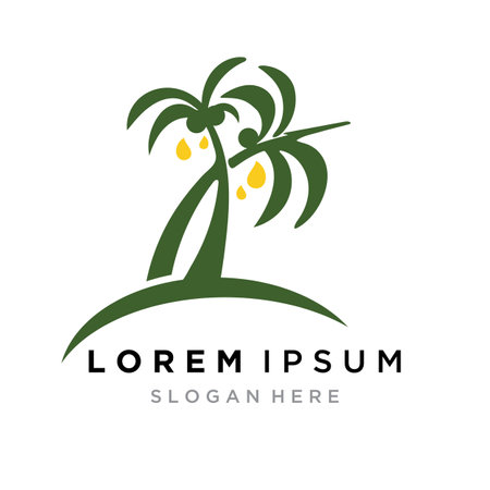 Palm Oil logo templateのイラスト素材