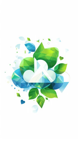 Ecology background with green leaves and music note. Vector illustration.の素材