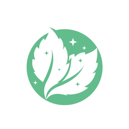 Fresh Mint Leaf Vector Illustration. Healthy Eating, Sweet Foodのイラスト素材