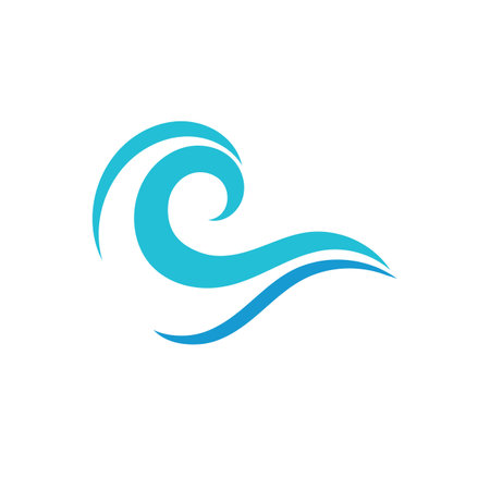 Blue Waves Logo and iconのイラスト素材