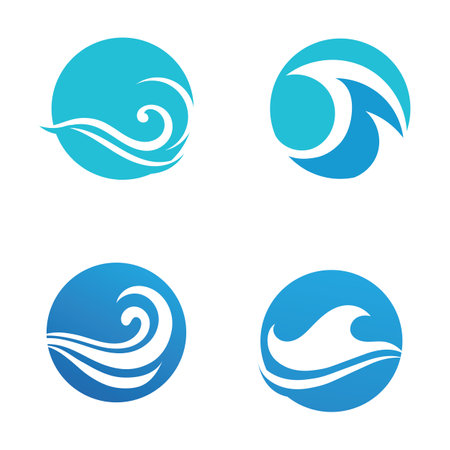 Blue Waves Logo and iconのイラスト素材