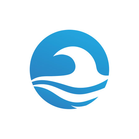 Blue Waves Logo and iconのイラスト素材
