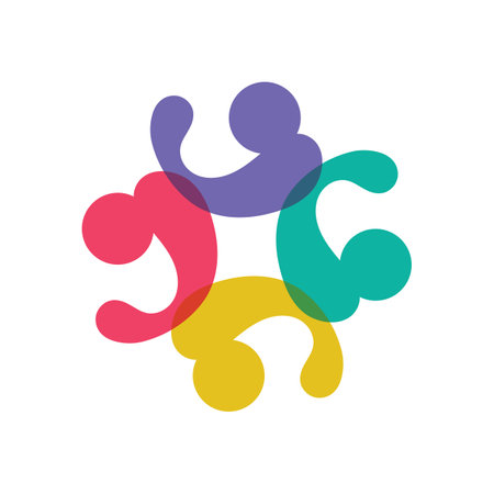 Social Network Team Partners Friends logo design vectorのイラスト素材