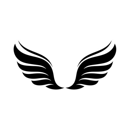 Wing black logo eagle falconのイラスト素材