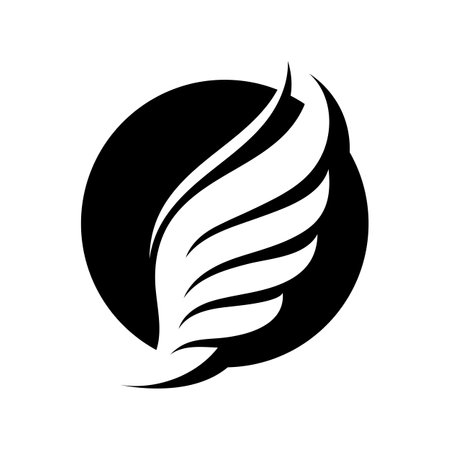 Wing black logo eagle falconのイラスト素材