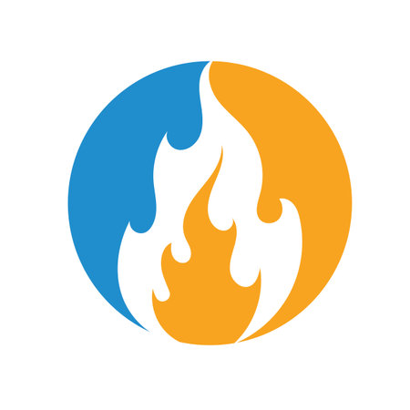 Water and fire logo symbolのイラスト素材