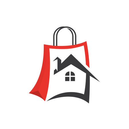 Shop bag market logoのイラスト素材