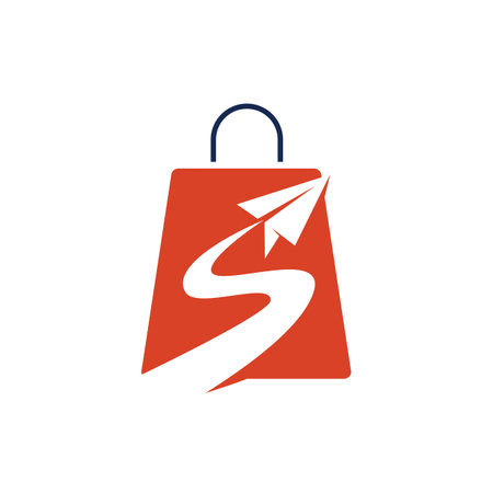 Shop bag market logoのイラスト素材