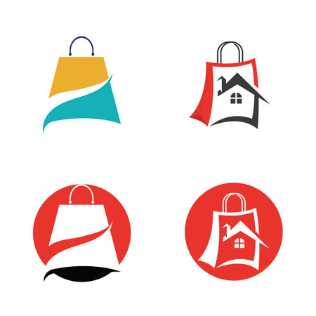 Shop bag market logoのイラスト素材