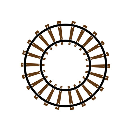 railroad tracks logo vector icon symbol illustration design templateのイラスト素材