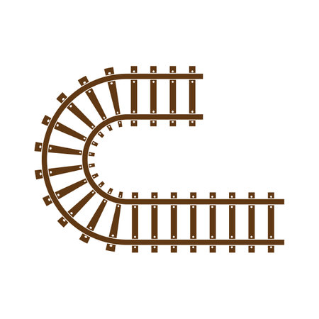 railroad tracks logo vector icon symbol illustration design templateのイラスト素材