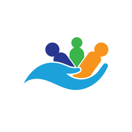 Colorful figures form circle celebrating unity and togetherness.のイラスト素材