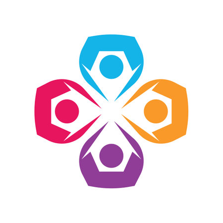 Colorful community group team People Logo Designのイラスト素材