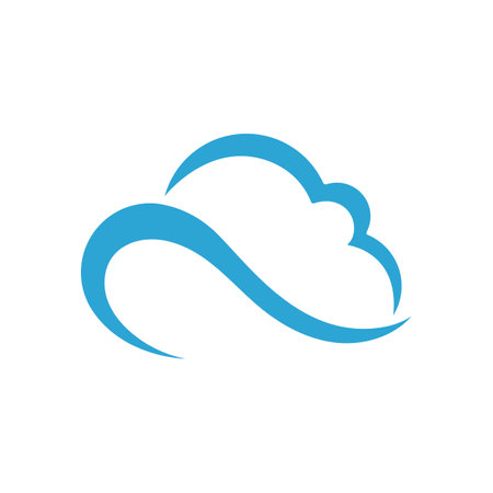Blue cloud icon logo vectorのイラスト素材