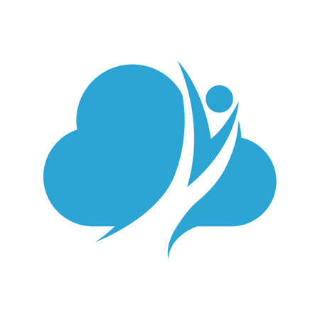 Blue cloud icon logo vectorのイラスト素材