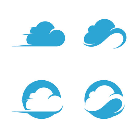 Blue cloud icon logo vectorのイラスト素材