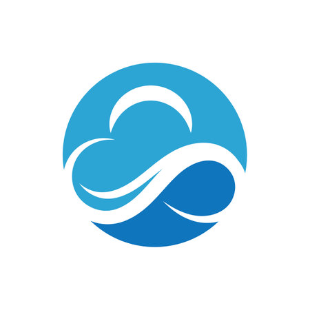 Blue cloud icon logo vectorのイラスト素材