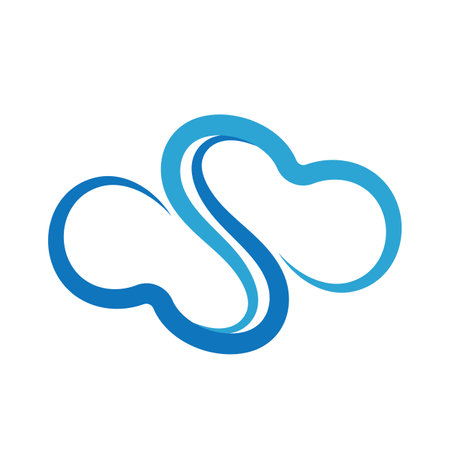 Blue cloud icon logo vectorのイラスト素材