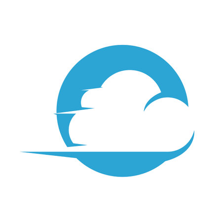 Blue cloud icon logo vectorのイラスト素材