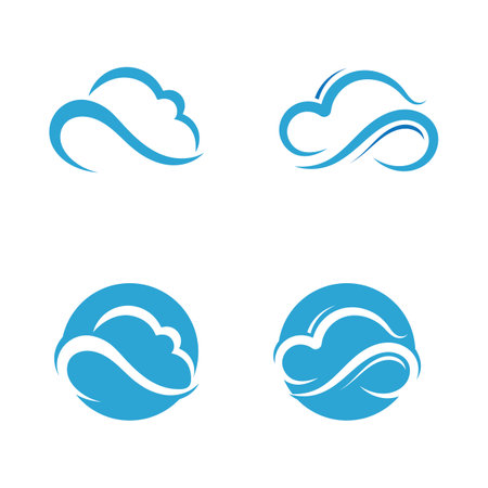 Blue cloud icon logo vectorのイラスト素材