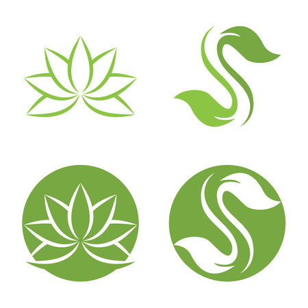 Vegan leaf green eco logo natureのイラスト素材