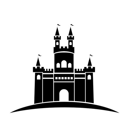 Castle vector illustration icon logoのイラスト素材