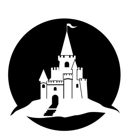 Castle vector illustration icon logoのイラスト素材