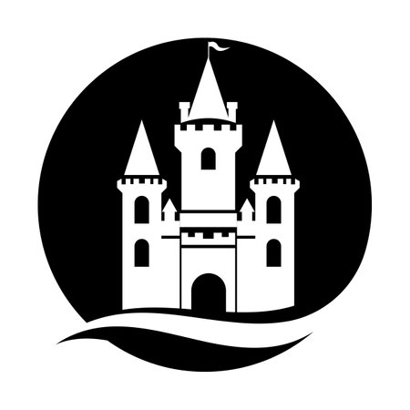 Castle vector illustration icon logoのイラスト素材