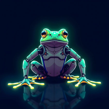 Cyber Frog Logo Mascot Neon Styleの素材