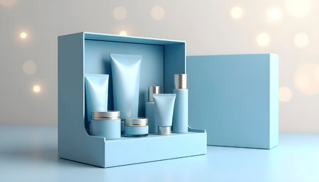 Blue Cosmetic Kit in Luxury Gift Boxの素材