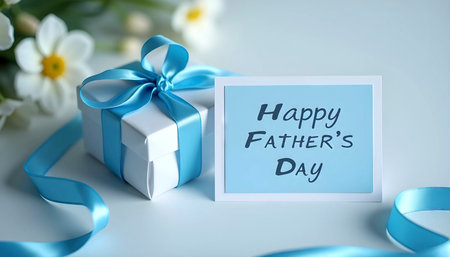 Blue and White Father's Day Gift Cardの素材