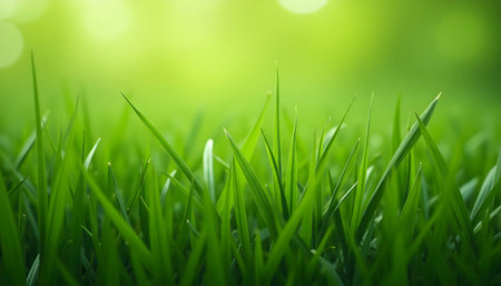 Fresh Green Grass Close-Up Texture for Natural Backgroundの素材