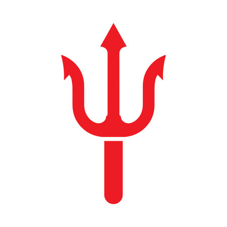 Minimalist Magic Trident Line Emblem