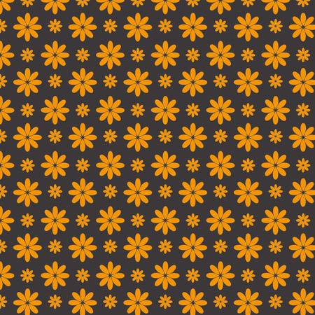 Orange flowers on a black backgroundの写真素材
