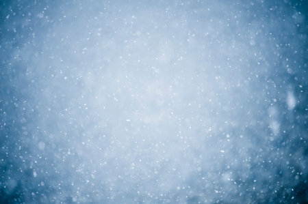 Falling snowflakes black blue and white patternの写真素材