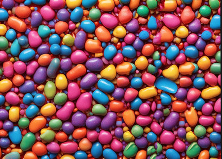 Rainbow colored candy sprinkled background.