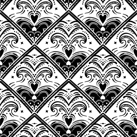 Vintage style vector abstract retro background. Lace seamless pattern. Valentines day decor.のイラスト素材