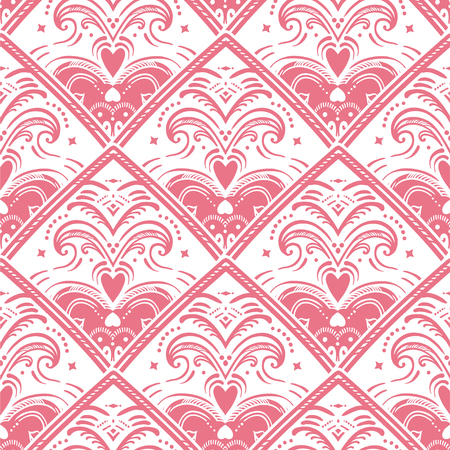 Vintage style vector abstract retro background. Lace seamless pattern. Valentines day decor.のイラスト素材