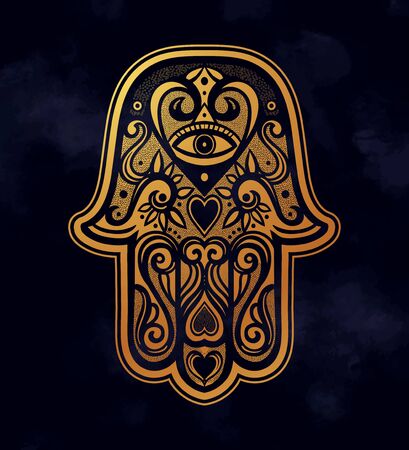 Hamsa or hand of Fatima.のイラスト素材