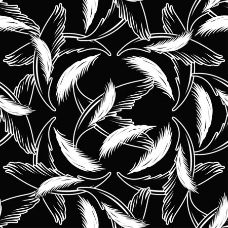 Vector seamless pattern with light feathers.のイラスト素材