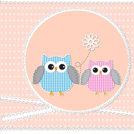 Card with owls.のイラスト素材