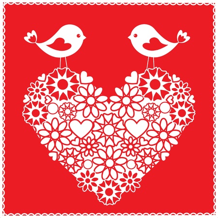 Greeting card with birds for Valentine's dayのイラスト素材