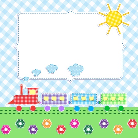 Frame with cartoon trainのイラスト素材