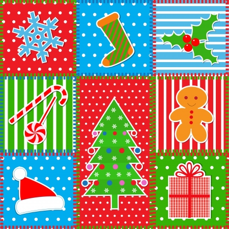 Christmas patchwork backgroundのイラスト素材