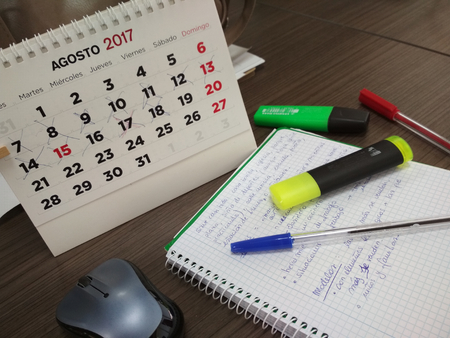 Working desk with objects