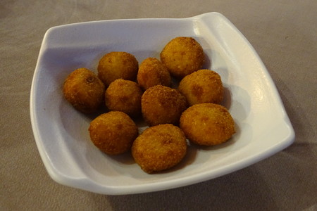 Delicious plate of croquettes in detailの写真素材