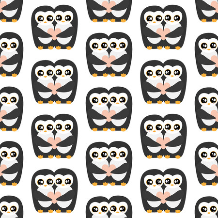 Penguin Seamless Vector Pattern.Vector backgroundのイラスト素材