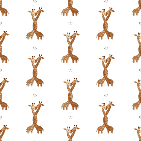 Giraffe Seamless Vector Pattern.Vector backgroundのイラスト素材